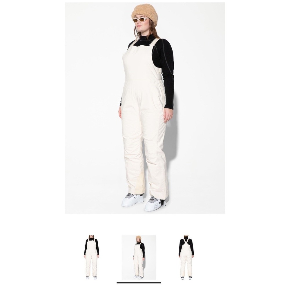 New Halfdays Womens Carson Bib Size XL Snow Ski Pants Oat Milk Snowboard $345